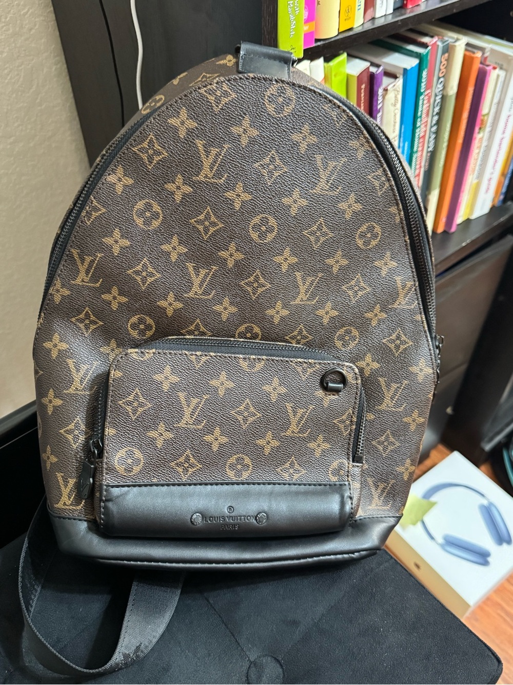 Louis Vuitton Monogram Canvas Backpack in Brown and Black